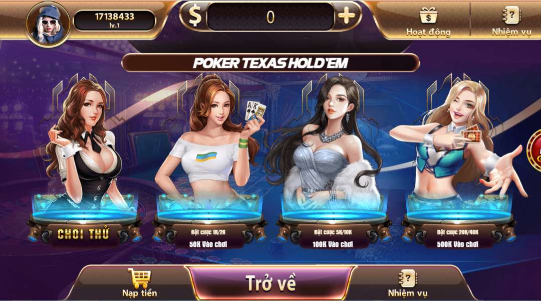 Game bài hấp dẫn Poker Texas Hold’em